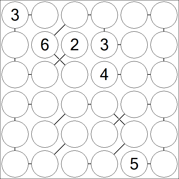 Chain Sudoku 6x6 - Difficile