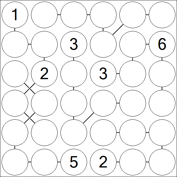 Chain Sudoku 6x6 - Difficile