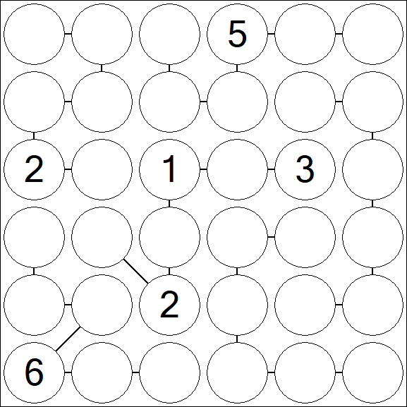 Chain Sudoku 6x6 - Difficile
