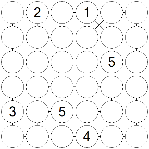 Chain Sudoku 6x6 - Difficile
