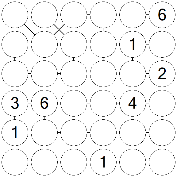 Chain Sudoku 6x6 - Difficile