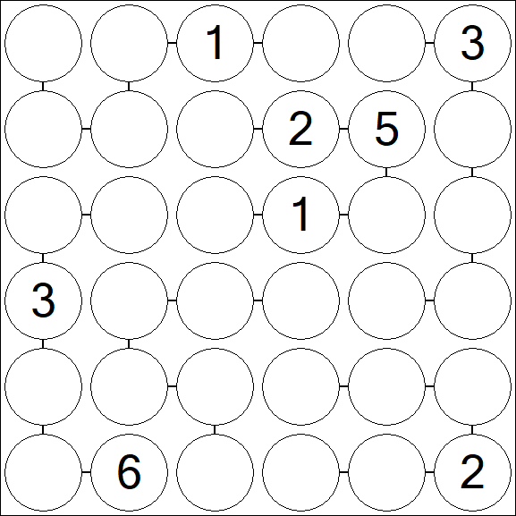 Chain Sudoku 6x6 - Difficile