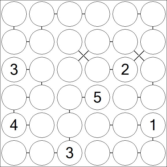 Chain Sudoku 6x6 - Difficile
