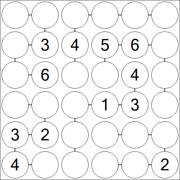 Chain Sudoku 6x6 - Medio