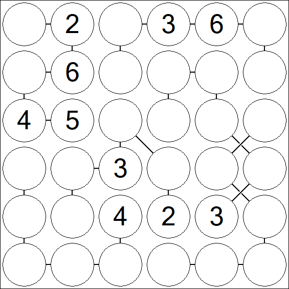 Chain Sudoku 6x6 - Medium