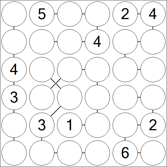 Chain Sudoku 6x6 - Medium