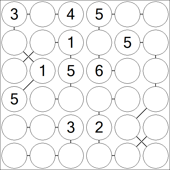 Chain Sudoku 6x6 - Medio