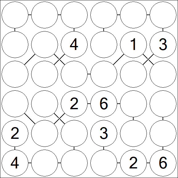 Chain Sudoku 6x6 - Moyen