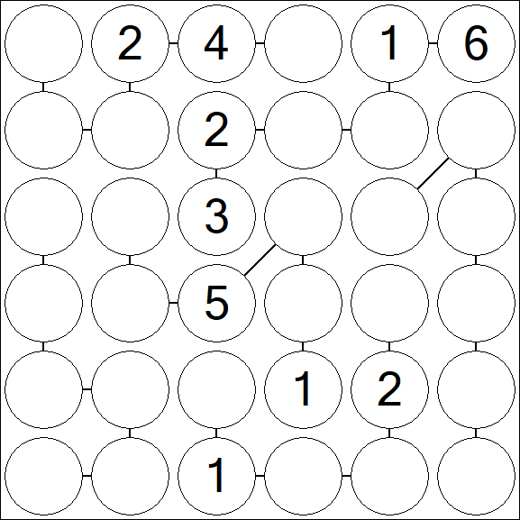 Chain Sudoku 6x6 - Medium