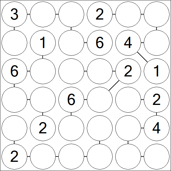 Chain Sudoku 6x6 - Medium