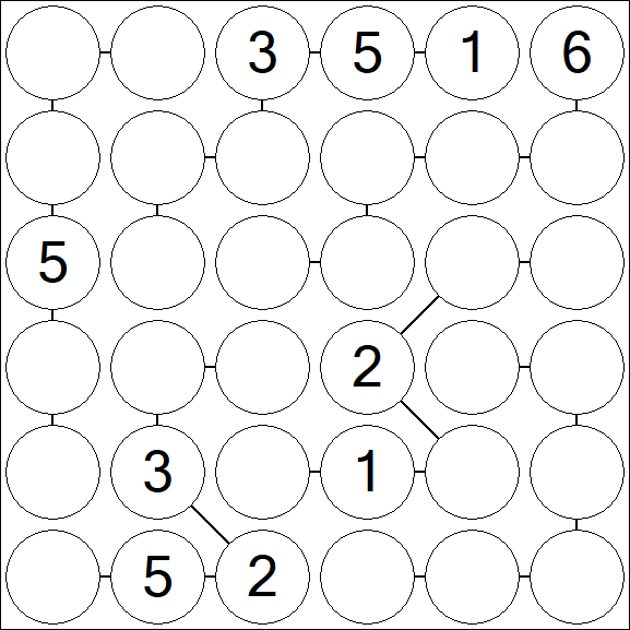 Chain Sudoku 6x6 - Medium