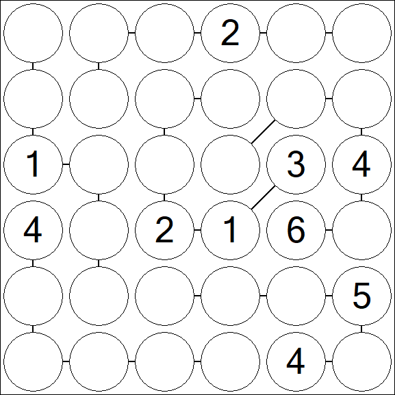 Chain Sudoku 6x6 - Medium