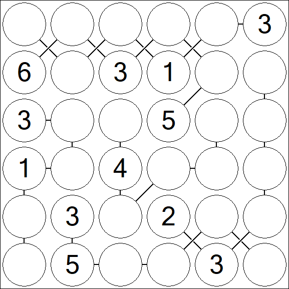 Chain Sudoku 6x6 - Medium