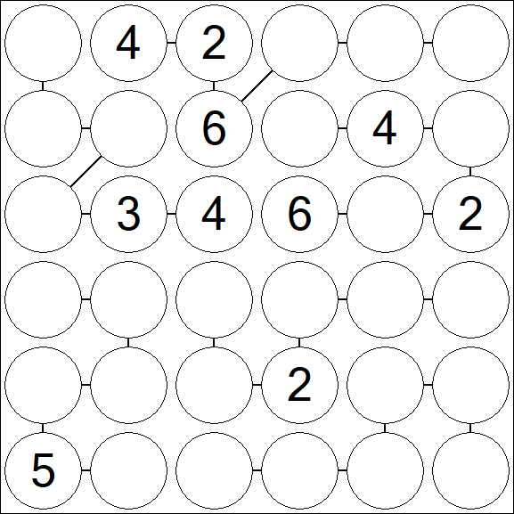 Chain Sudoku 6x6 - Medium