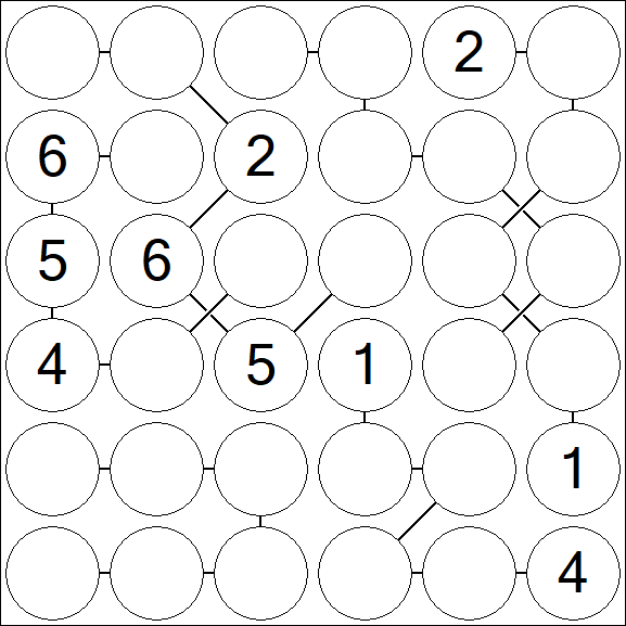 Chain Sudoku 6x6 - Medium