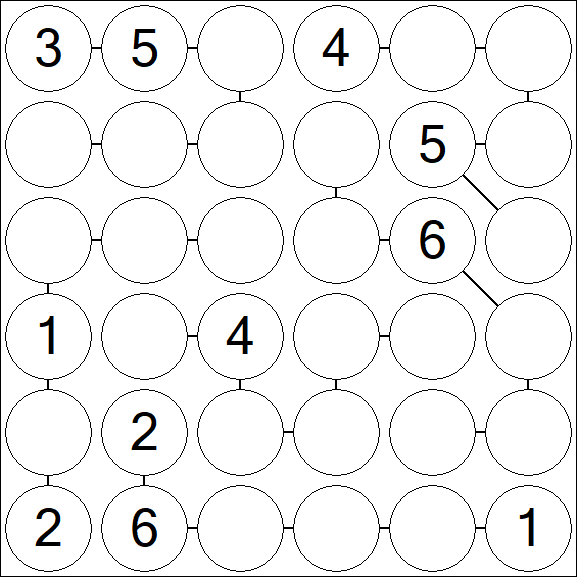 Chain Sudoku 6x6 - Médio