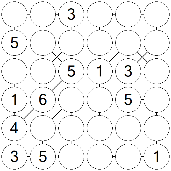 Chain Sudoku 6x6 - Medium