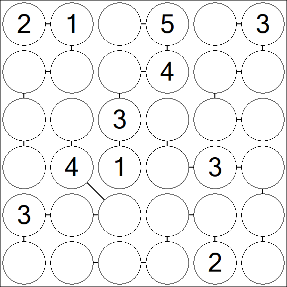 Chain Sudoku 6x6 - Medium