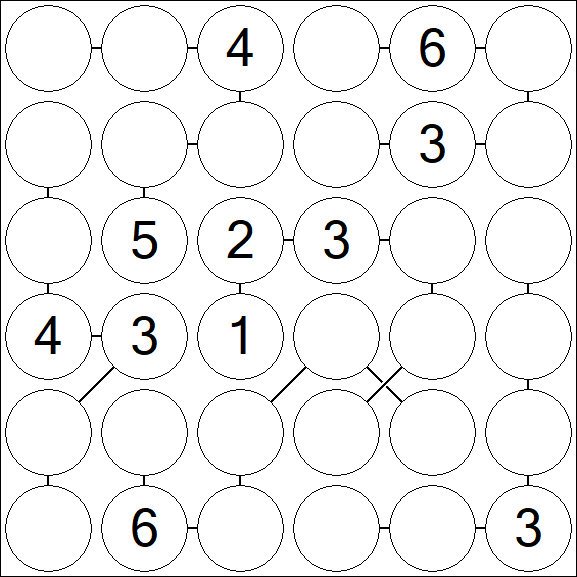 Chain Sudoku 6x6 - Medium
