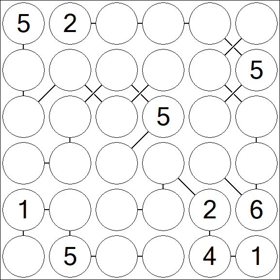 Chain Sudoku 6x6 - Medium