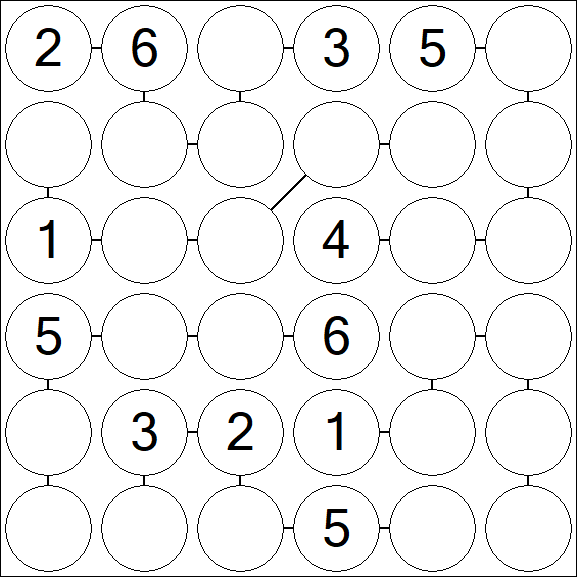 Chain Sudoku 6x6 - Medium
