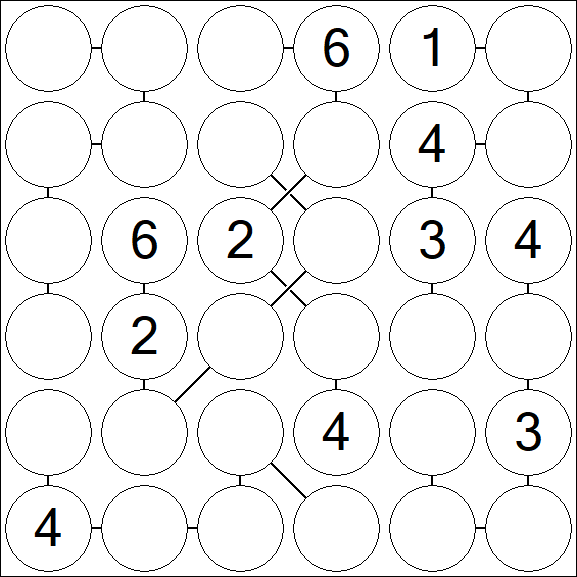 Chain Sudoku 6x6 - Medium