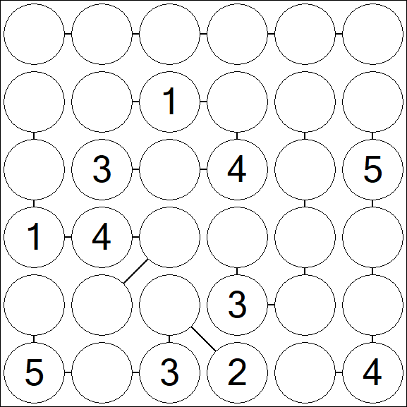 Chain Sudoku 6x6 - Medium