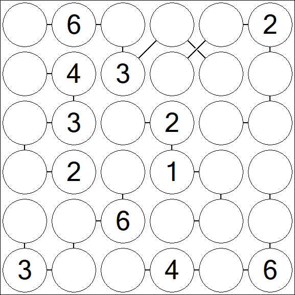 Chain Sudoku 6x6 - Medium