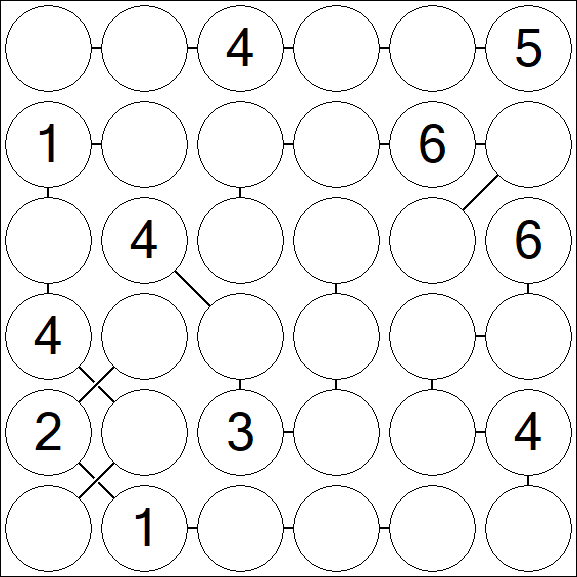 Chain Sudoku 6x6 - Medium