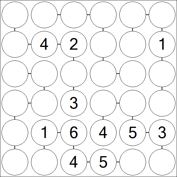 Chain Sudoku 6x6 - Medio