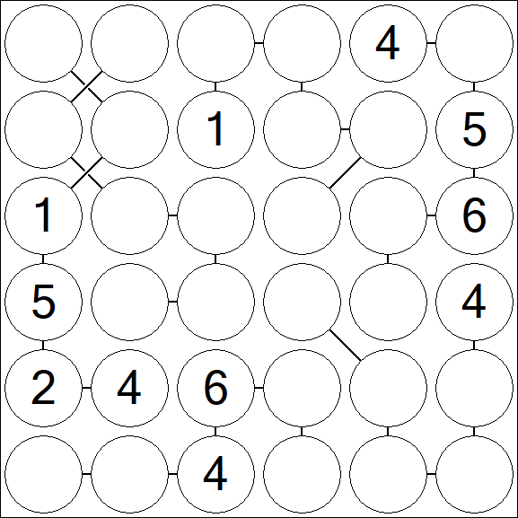 Chain Sudoku 6x6 - Medio