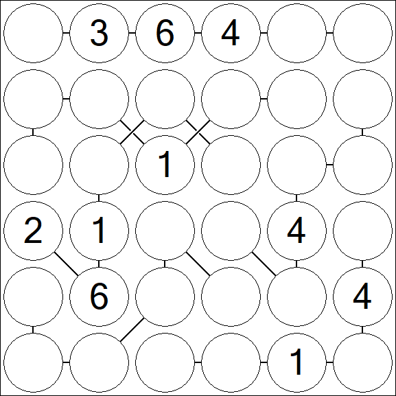 Chain Sudoku 6x6 - Medium