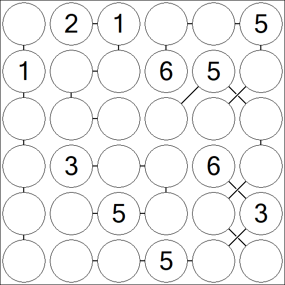 Chain Sudoku 6x6 - Medium