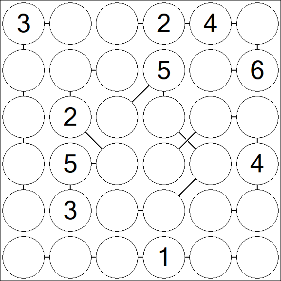 Chain Sudoku 6x6 - Medium