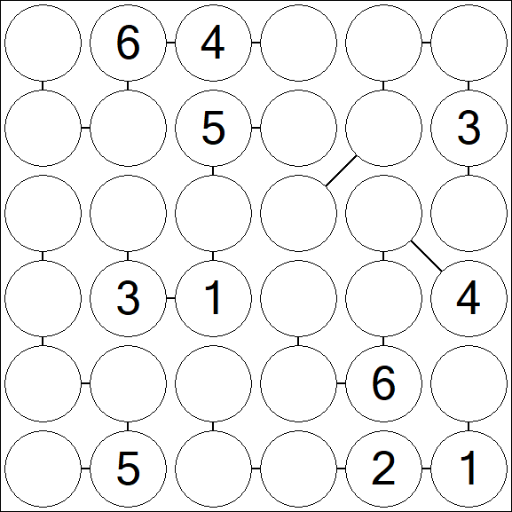 Chain Sudoku 6x6 - Medio