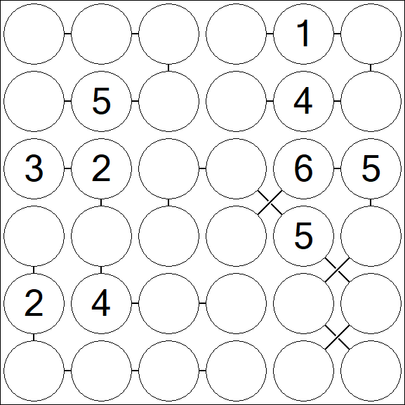 Chain Sudoku 6x6 - Médio