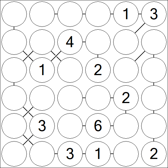 Chain Sudoku 6x6 - Médio