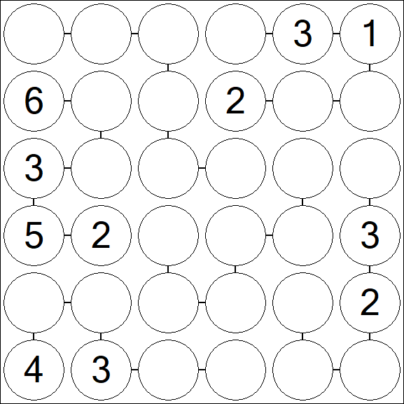 Chain Sudoku 6x6 - Médio