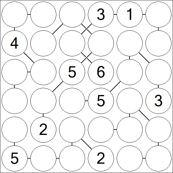 Chain Sudoku 6x6 - Médio