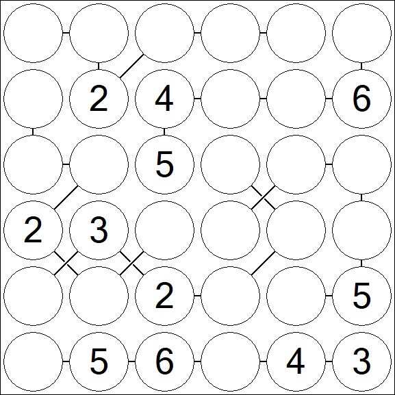 Chain Sudoku 6x6 - Médio