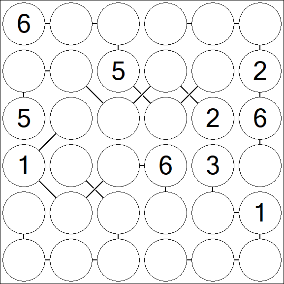 Chain Sudoku 6x6 - Médio