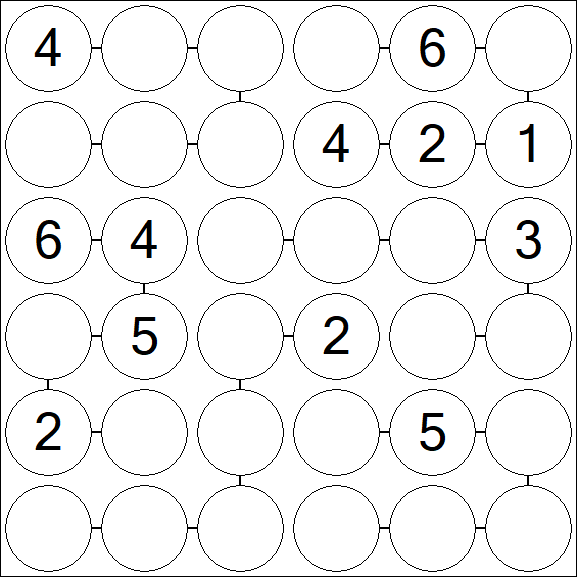 Chain Sudoku 6x6 - Médio