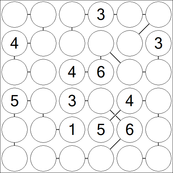 Chain Sudoku 6x6 - Médio