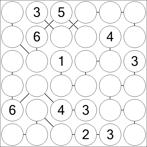 Chain Sudoku 6x6 - Médio
