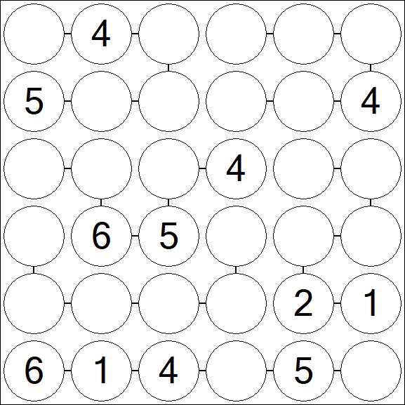 Chain Sudoku 6x6 - Médio