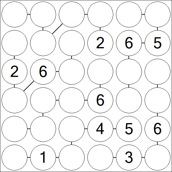 Chain Sudoku 6x6 - Médio