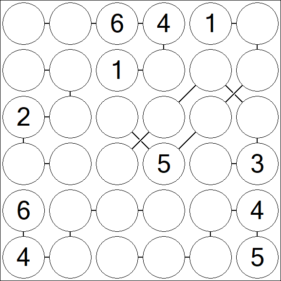 Chain Sudoku 6x6 - Medium