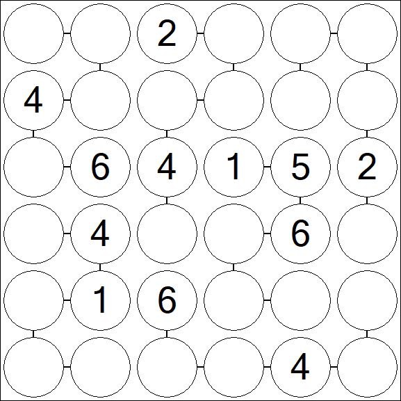 Chain Sudoku 6x6 - Médio
