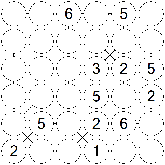 Chain Sudoku 6x6 - Médio