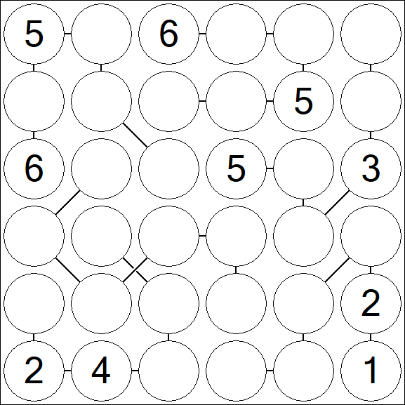 Chain Sudoku 6x6 - Medium